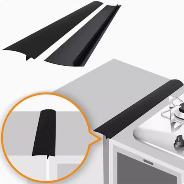 Läpinäkyvä liesilista - Pidä puhtaana lieden ja keittiötason välissä, 61,5 cm 2-pack 2-pak