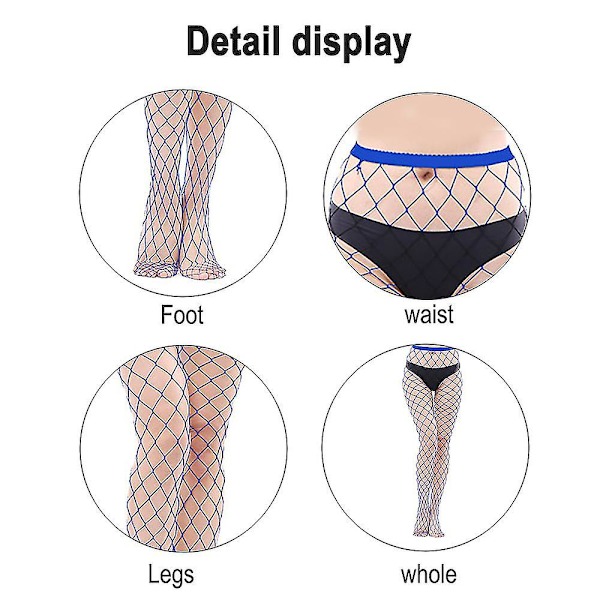 Nätstrumpbyxor med hög midja Strumpor Damer, Nät med hög midja Skir Strumpbyxor (one size) royal blue