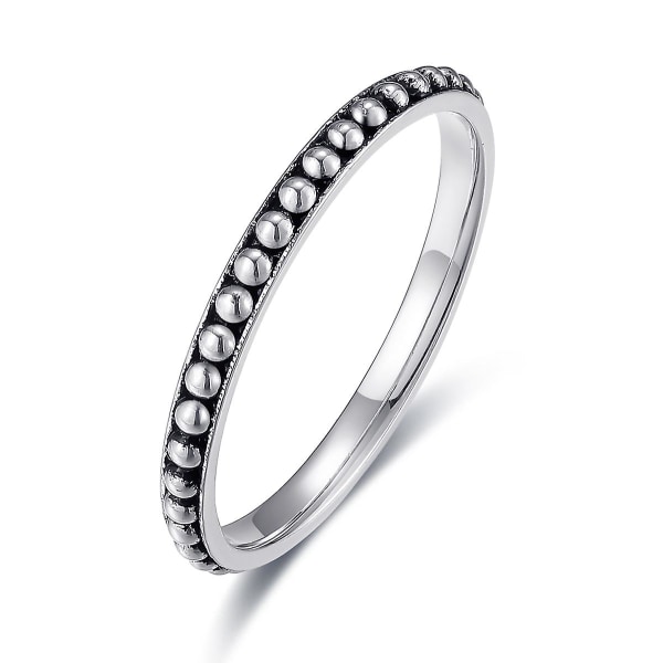 925 Silver Touch Svart Simple Dot Ring Ring Dam Ring