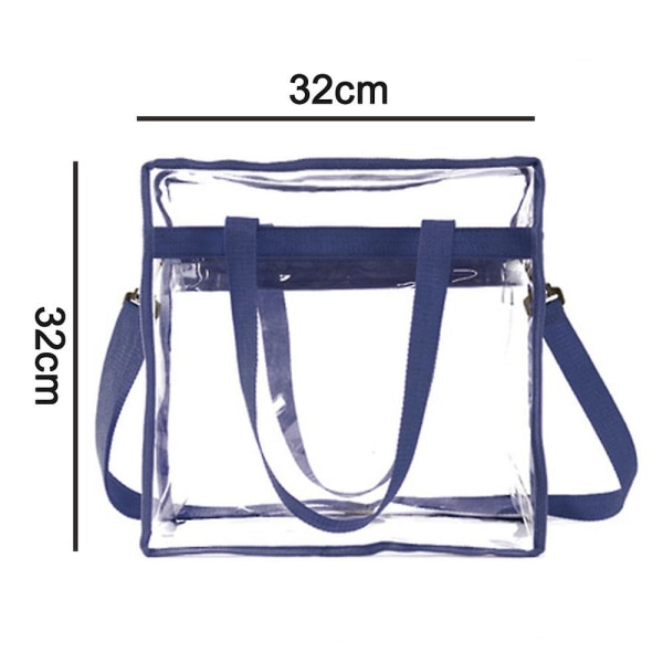 Clear Bags Stadium-godkjent Gjennomsiktig tøyveske med glidelåslukking Crossbody Messenger Skulderveske med justerbar stropp