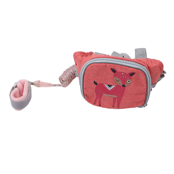 Barnens Anti-Lost Handledsband med Rosa Hjorte Design, 1.5m Reflekterande Fjäderrep för Säkerhet