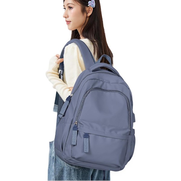 Laptop-ryggsekk, vanntett laptop-ryggsekk med 15-tommers skolesekk med USB-lading royal blue