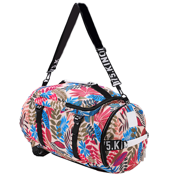 Tryckt Ryggsäck Polyester Stor Kapacitet Multifunktionell Friluftsliv Resväska Färg Lönnlöv 1.5