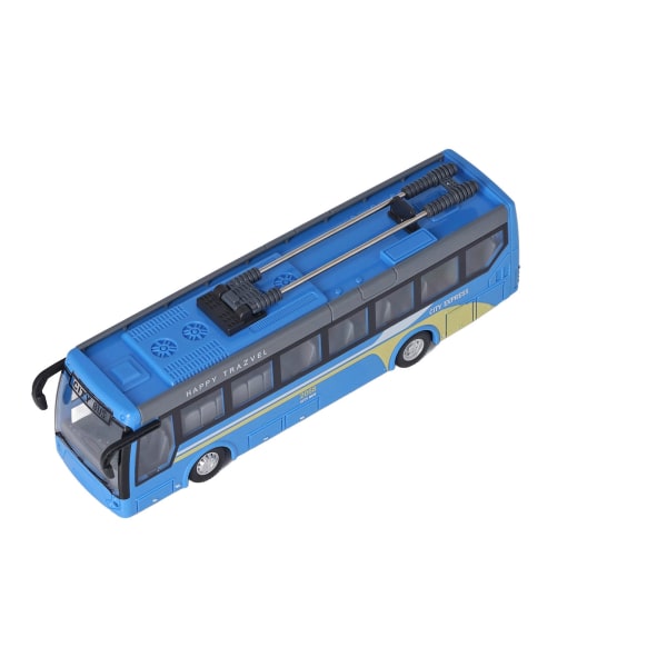 Fjernstyret bus med høj simulering, der kan køre i alle retninger, genopladelig fjernstyret skolebus til børn, blå