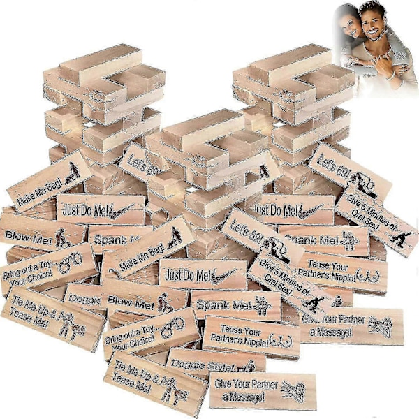 Super Naughty Block Tower -peli - Parille sopivia aktiviteetteja, Flirttailevia deitti-ideoita, Puinen peli pareille