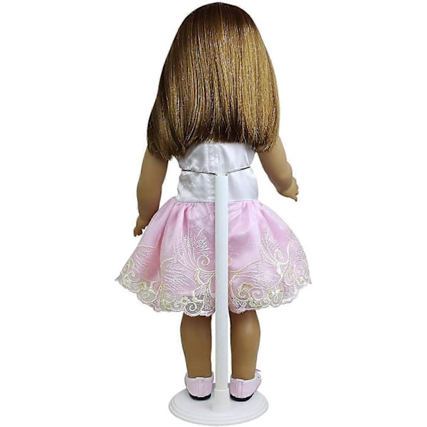 3-pak Hvid Justerbar Dukkestativ til 14-18 Tommer Babydukker Displayholder