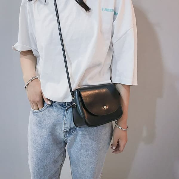 Kvinders Simple Pure Color Crossbody-tasker Brun brown
