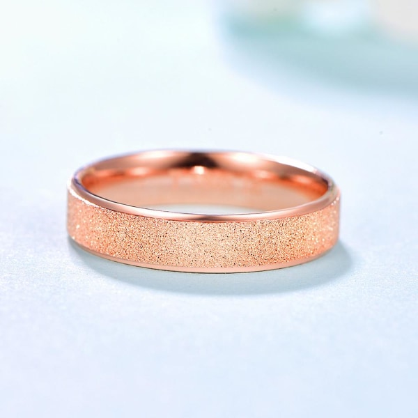 925 sterling sølv 5 mm matt finish gull rosegull ring bryllupssmykker for kvinner og menn Rosegold 9