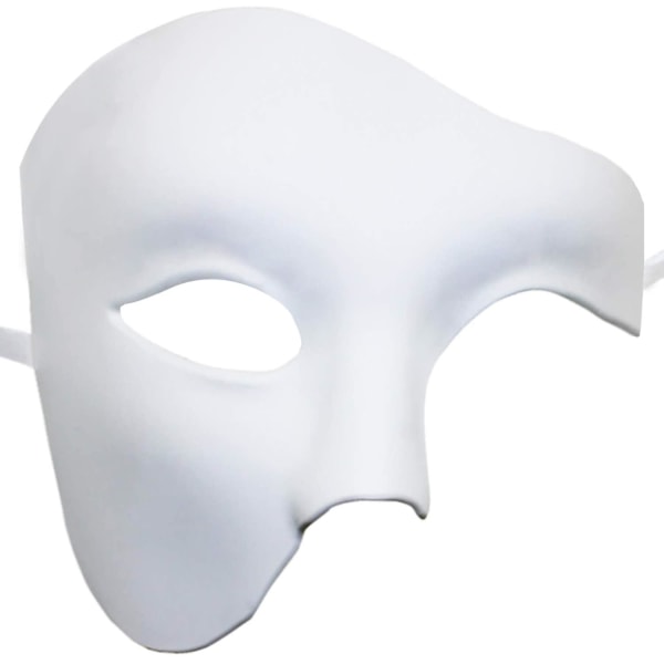 Mask för män Halloween Phantom of the Opera Masquerade Mask White