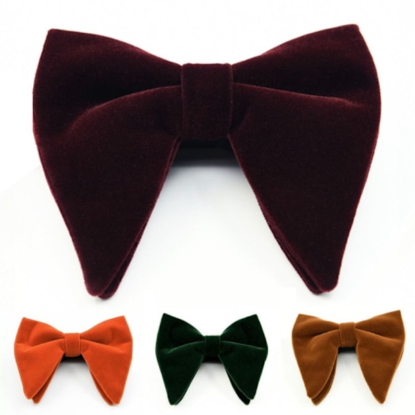 Mænd Oversized Butterfly Solid Fløjl Butterfly Bryllupsfest Smoking Justerbar Wine red