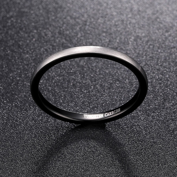 Nuncad 2mm indre ring elektrisk svart ytre børstet wolframkarbidring menn kvinner forlovelsessmykker str. 5-10 10