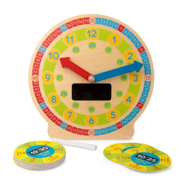 Klocka i Trä - Lär barn klockan - Pedagogiska Spel Multicolor multifärg