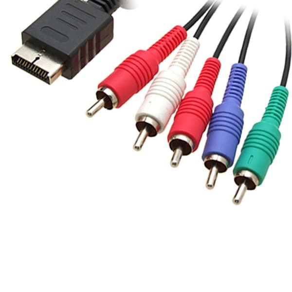 Komponentkabel til PS2/PS3 RGB-kabel - Perfekt sort black black one size