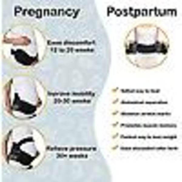 Tredelat set for magstöd for gravida women, elastisk, andningsbart, justerbart midjestöd and support White XL