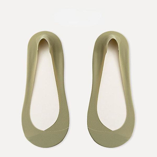5 Par/lot Strumpor För Dam Bomull Halkfri Silikon Sommar Osynlig No Show Low Cut Kort Tunna Andas Skor Svart Vit-5 Par,eur 35-40 Green 5 Pairs Uniform code