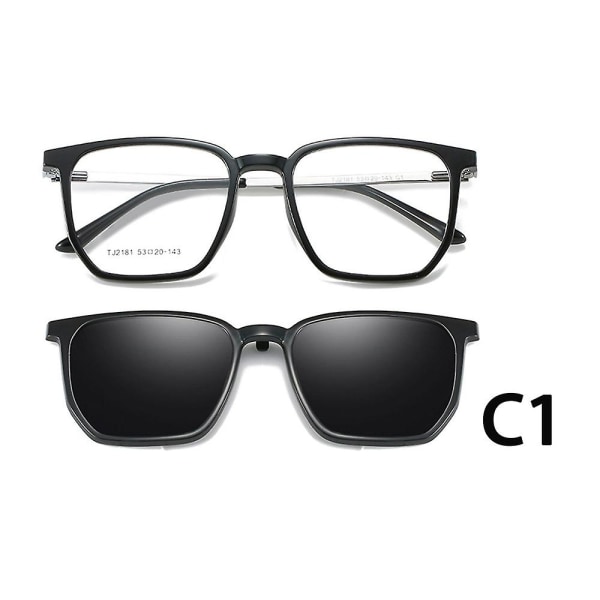 Polariserade glasögon Närsynthet Dam Solglasögon Solglasögon Klassisk stil Högkvalitativ set C1 bright black