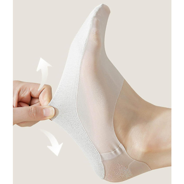 Mytjv-9 par osynliga halkfria issilkesstrumpor, tunna andningsbara lågskurna innersockor för kvinnor Ultralåga linersockor