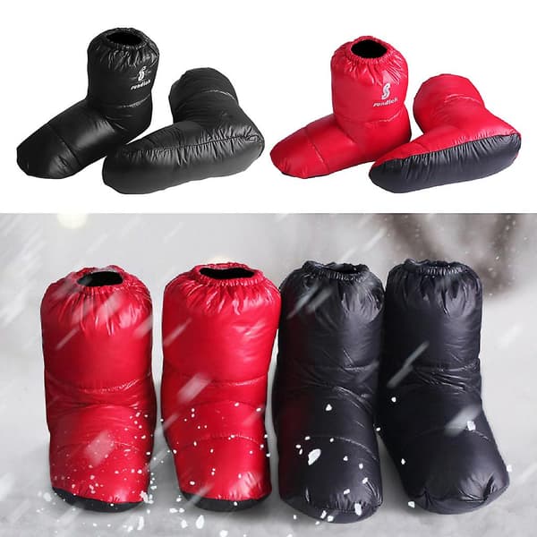 Soft Duck Down Tofflor Vintervarma fotskor Campingskor Röda M