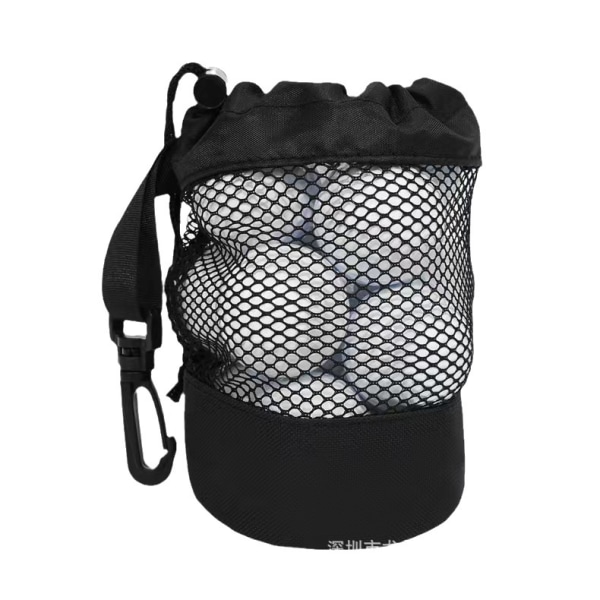 Golf opbevaring mesh taske enkelt side snoretræk mesh taske snøre taske Black