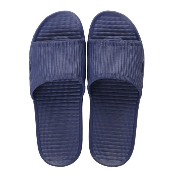 Innendørs tøfler Flate gulvsko Dame Menn Sklisikker flip Flops Bad Hjem Tøfler Dametøfler Komfortable Zapatillas De Hombre dark blue 36-37