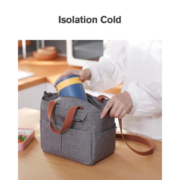 Slitstark lunchpåse i tjock Oxford-tyg gray gray 23*15*20cm