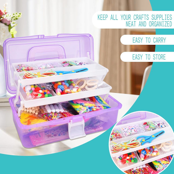 Scrapbook-set för barn 3000 delar med förvaringslåda, pysseltillbehör, pysselmaterial, papper och andra DIY-pyssel