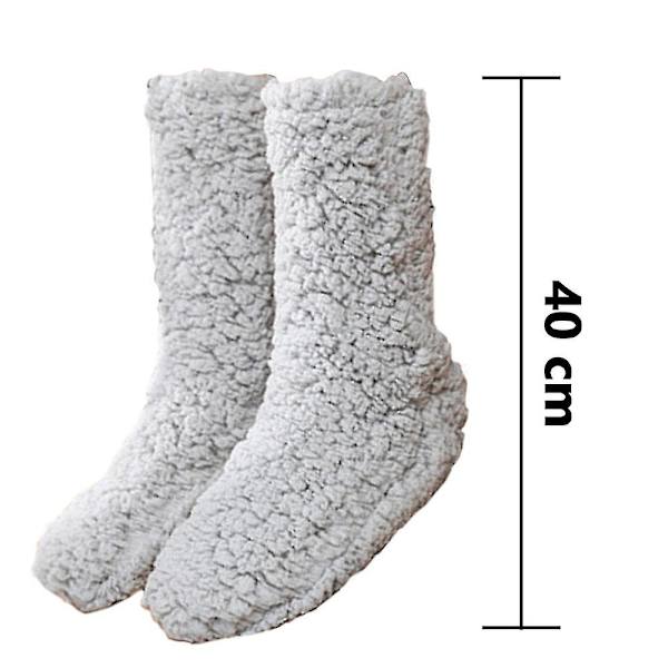 1 par halksäkra strumpor, fluffiga vinterstrumpor i fleece, plysch tjocka varma golvstrumpor Dark Grey