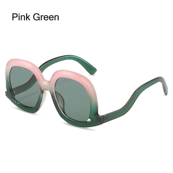 Mote Overdimensjonerte ovale solbriller Goggle Nye Kvinner Menn Punk Solbriller Kvinnelige Trender Y2k Eyewear Uv400 Eyeglasses Pink Green