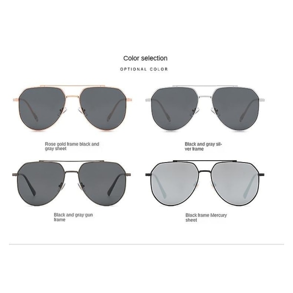 Mote HD polariserte solbriller Aviators briller for kjøring Retro Trendy unike solbriller Gun frame Black Grey lens