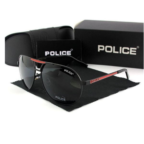 Polariserede solbriller Solbriller Briller UV-beskyttelse Kørebriller med stort stel Black