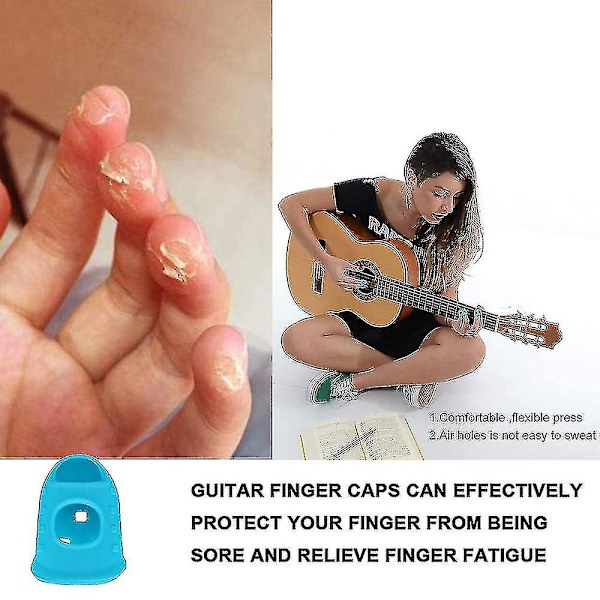 Silikon gitarr fingerskydd, gitarr fingertopp, finger cap