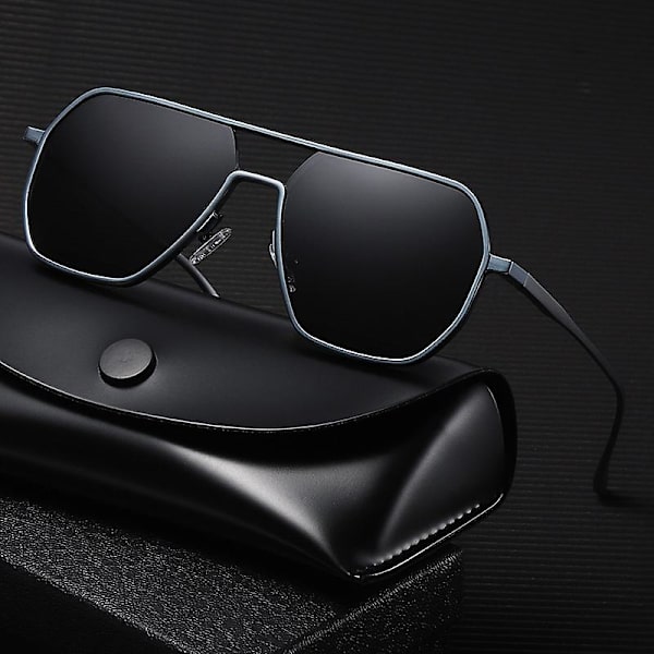 Polariserte solbriller Aluminium Magnesium Dag Natt Dobbel bruk Fargeskiftende briller Solbriller H Gun frame Black Grey lens
