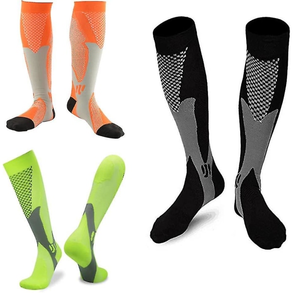 3 Pairs Compression Socks/stockings For Men & Women Speed Recovery