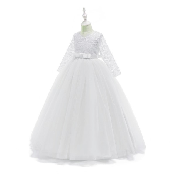 Blomma Flicka Spetsklänning för barn Bröllop Bridesmaid Pageant Party Prom White 150