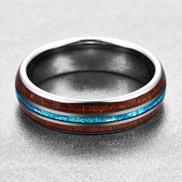 6mm 8mm Bredde menn Abalone Opal Tungsten Carbide stålring A 11