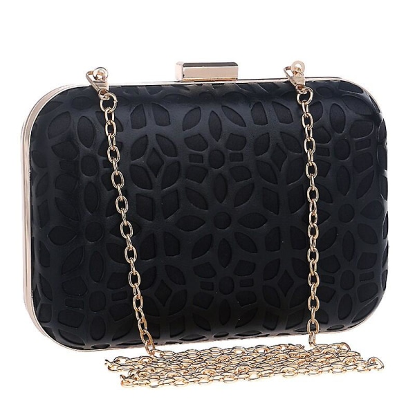 Hollow Evening Bag With Chain Shoulder Black