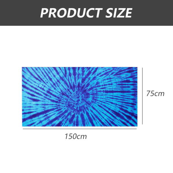 Strandhandduk överdimensionerad 75*150 cm Sandfria handdukar, camping Blue tie-dye