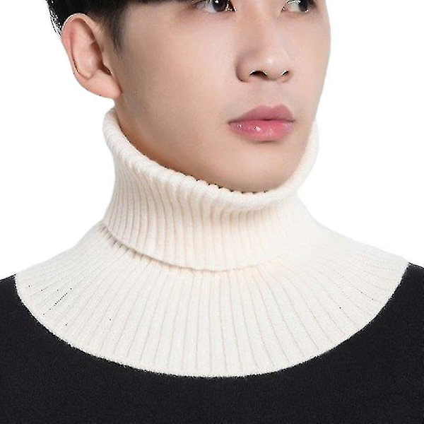 Kvinners turtleneck strikket vinter falsk krage avtakbar halsvarmere rekvisita White