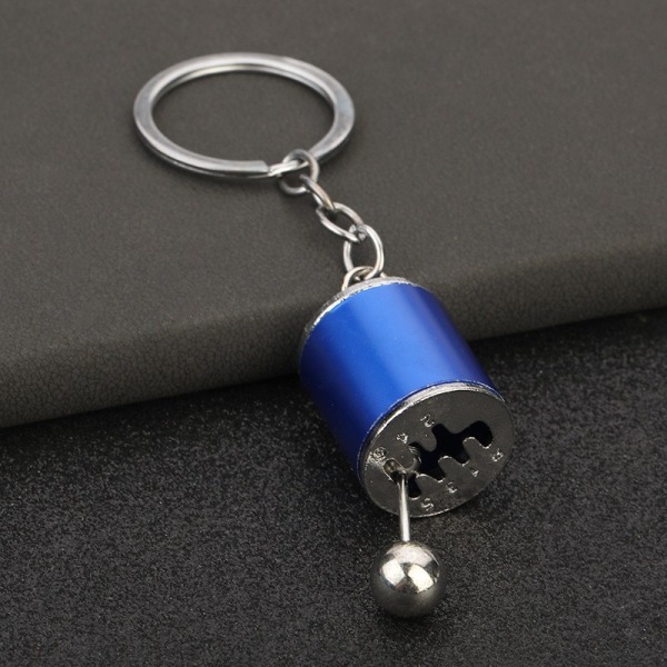 2 ST Kreativ manuell växel fingertop dekompression leksak, stress aflastning værktøj, växelskifte nyckelring Blue+Silver