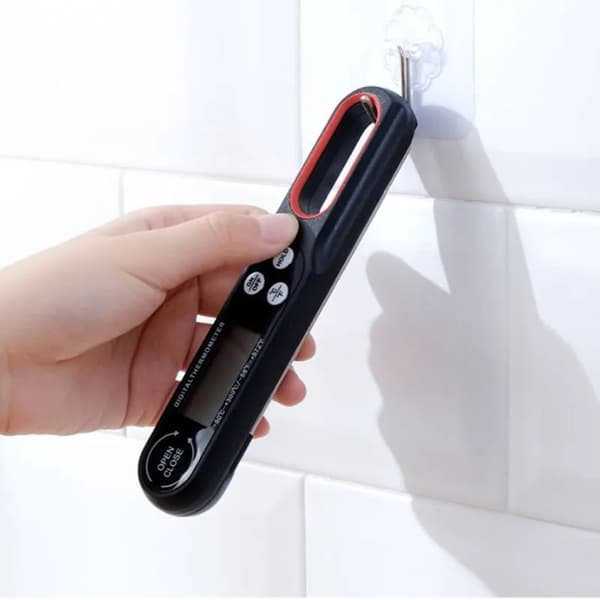 Foldbar Digitalt Køkkentermometer Instant Read Sort black