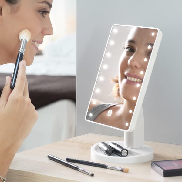 Justerbart makeup spejl med LED white
