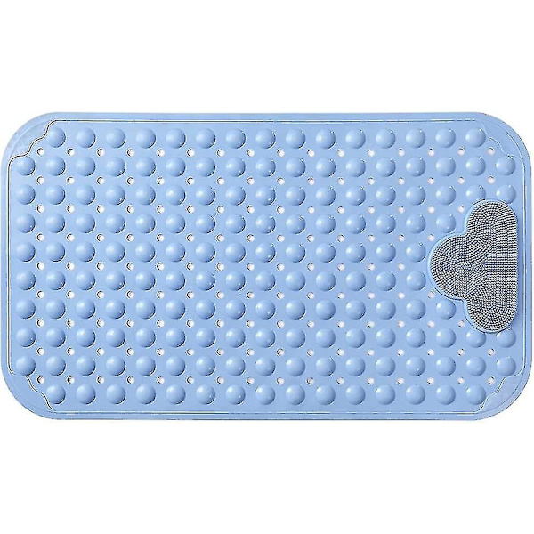 Halkfri duschmatta med fotskrubbborstemassager Blue 40x70cm