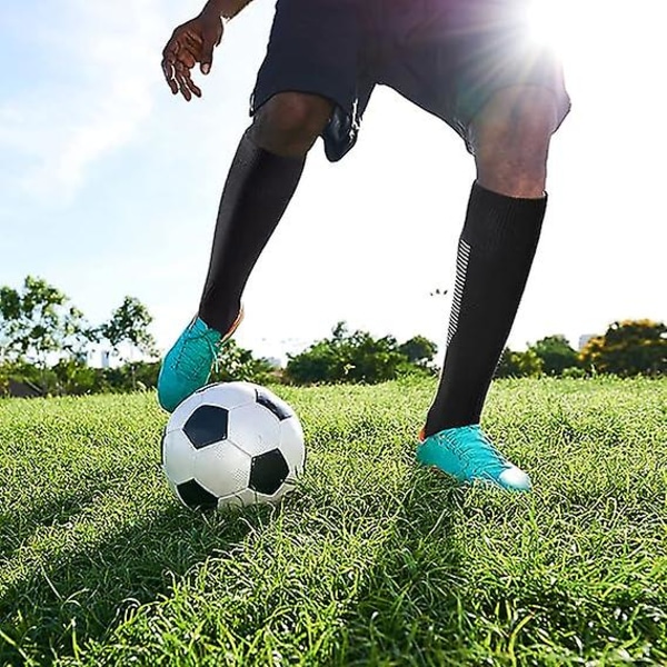 1 par fotballsokker for barn, unisex sportssokker for barn Fotballsokker Anti-skli pustende atletiske rugbysokker black