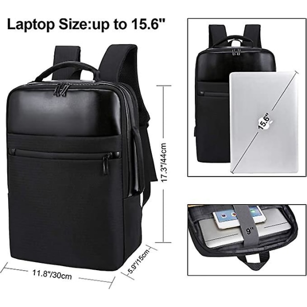 Vanntett 15,6" Business Laptop-ryggsekk med USB-ladeport