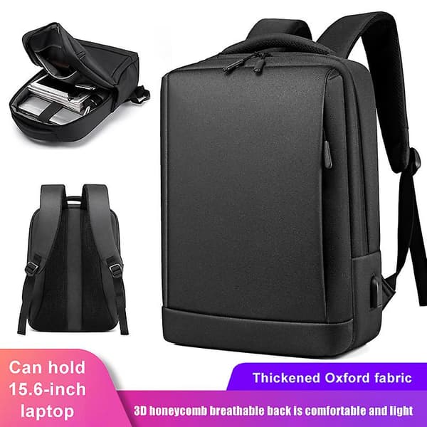 Rygsæk Business Mænd Multi-Function USB Interface Vandtæt Taske Laptop Taske Gray