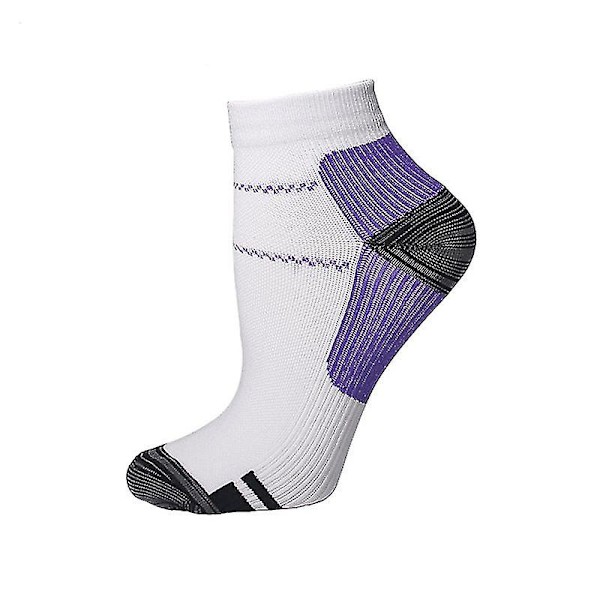 3 paria Outdoor Sports Lyhyet Sukat Stretch Compression Miesten Naisten Kompressiosukat Purple(5Pairs) L-XL(EU40-46)