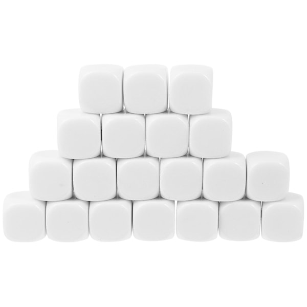 20 kpl Tyhjiä Noppia Pyöristetyt Kulmat D6 Nopat Kuutiot DIY Noppapeli Tarvikkeet Kirjoitettavat Nopat Kuusisivuiset Nopat Valkoinen White 1.7X1.7X1.7CM