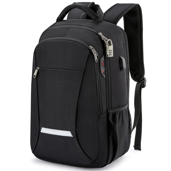 Multifunktionell 15,6-tums väska för bärbara datorer Bärbar ryggsäck med stor kapacitet för kontoret Black 15.6