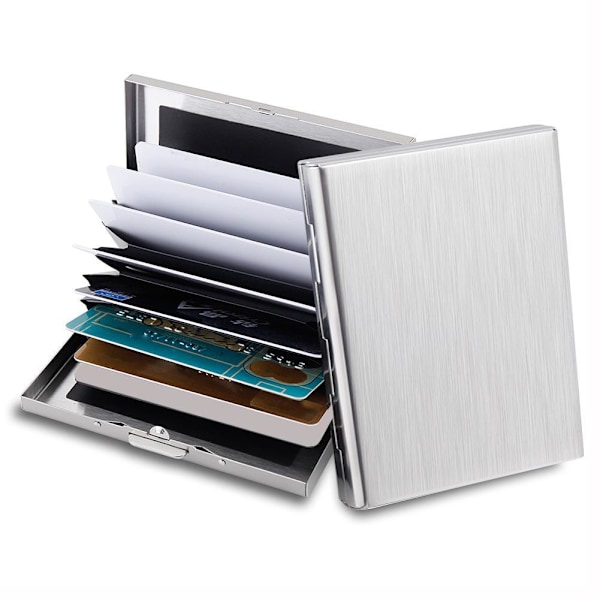 10 Fack XL Design Rustfrit Kortholder til mindst 10 kort Black Svart