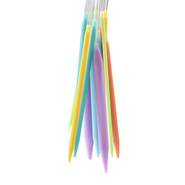 12 kpl Muoviset puikot 80 cm, Pyöröpuikot, Työkalut neuleprojekteihin, monivärinen Multicolor one size
